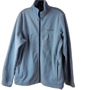 Columbia Field Blue Gear Full Zip Lightweight Winter Hiking Fleece‎ Jacket Men L